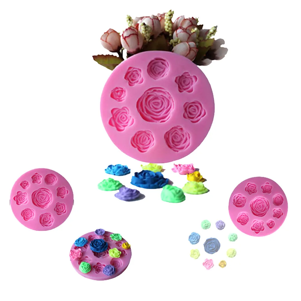 3D Роза Форма для пирога формы украшения торта инструменты Свадебные шоколадные