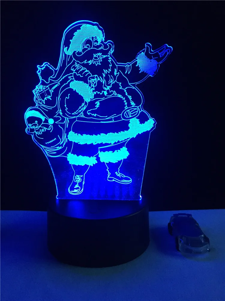 Рождественская лампа 3D Санта Клаус светодиодный ночник Лава lampara сенсорный стол