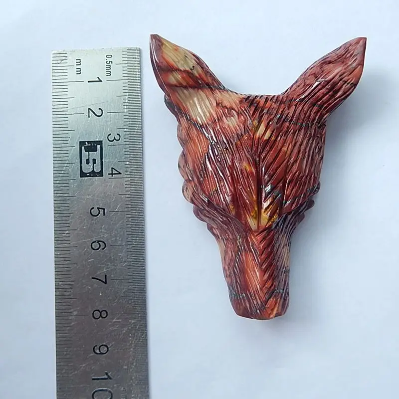 Модный мужской кулон ручной работы с головой волка из натурального камня моокита