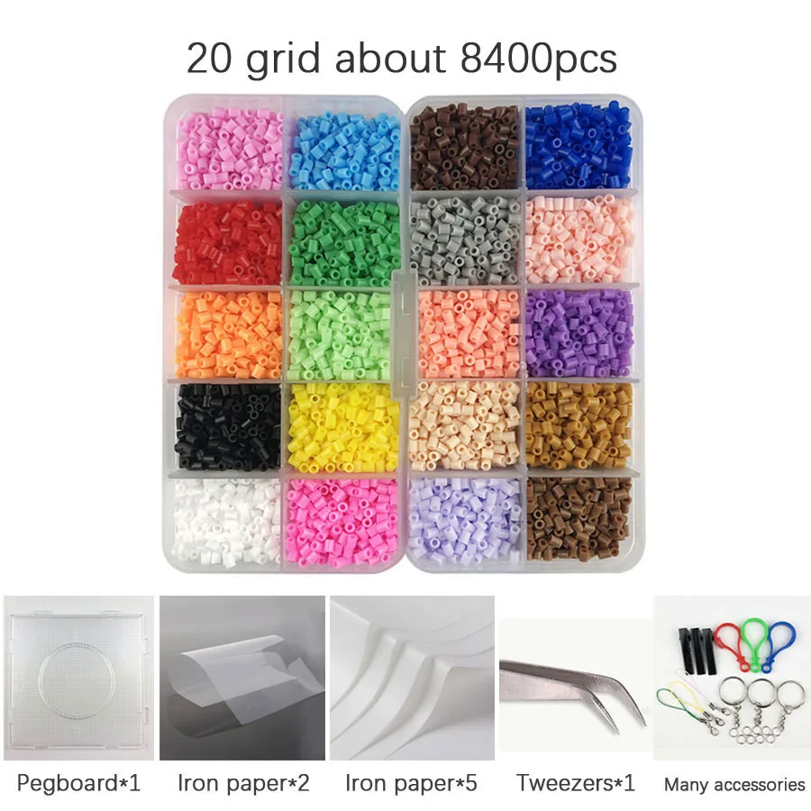 Миниатюрные бусины hama 2 6 мм около 8400 шт. 1 большая пегборд 20 цветов perler из пищевого