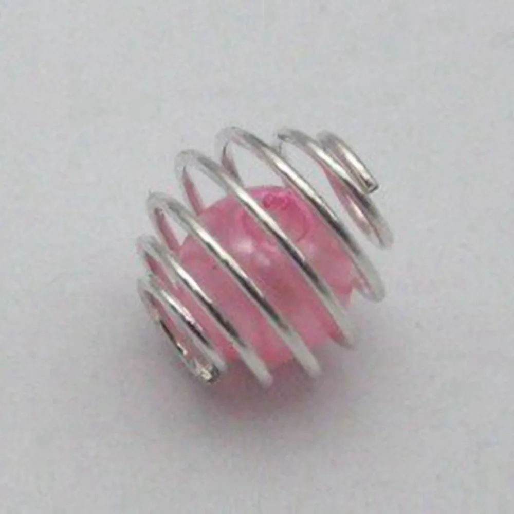 100 Посеребренная спиральная бусина в форме клетки 8X8mm результаты|bead stick|beaded diybead