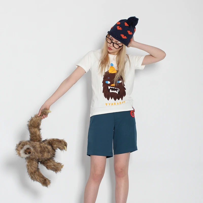 Летние новые женские футболки топы с коротким рукавом оригинальный дизайн белая