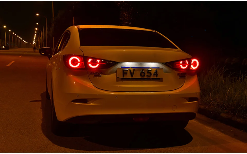 AKD Тюнинг автомобилей задние фонари для Mazda 3 Мазда 3 Axela- задние фонари светодиодный DRL ходовые огни Противотуманные фары с ангельскими глазками задние фонари
