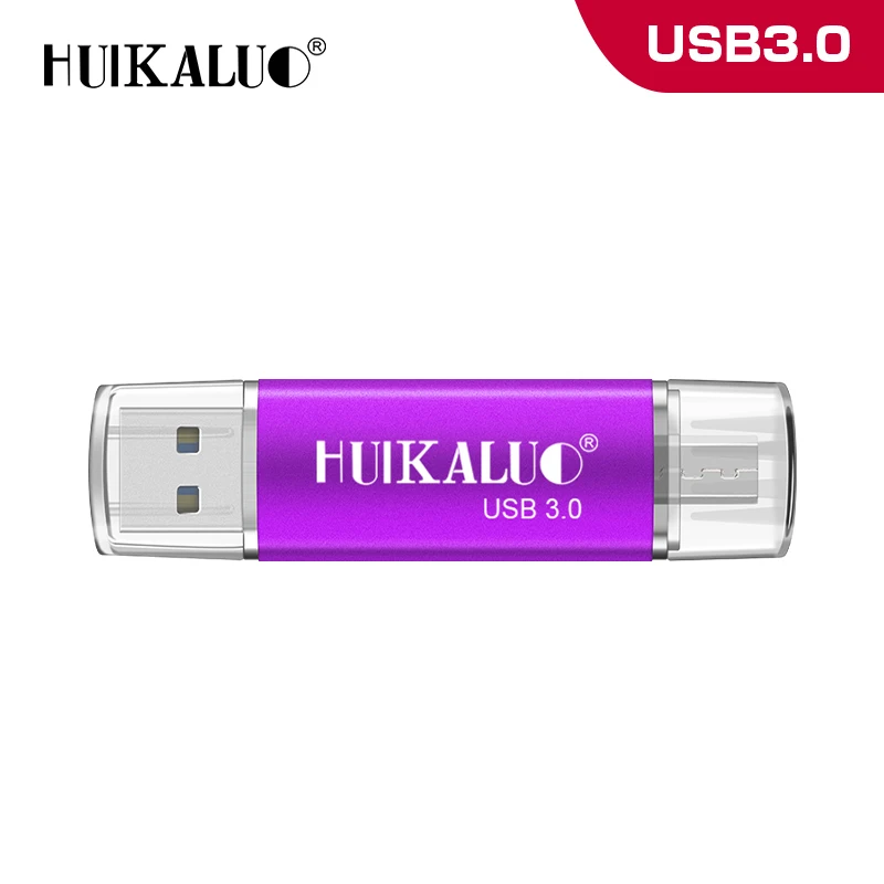 Purple Флеш-накопитель USB 3,0 для смартфонов 64 ГБ 32 ГБ высокоскоростной внешний накопитель памяти 16 Гб OTG карта памяти - Цвет: Purple