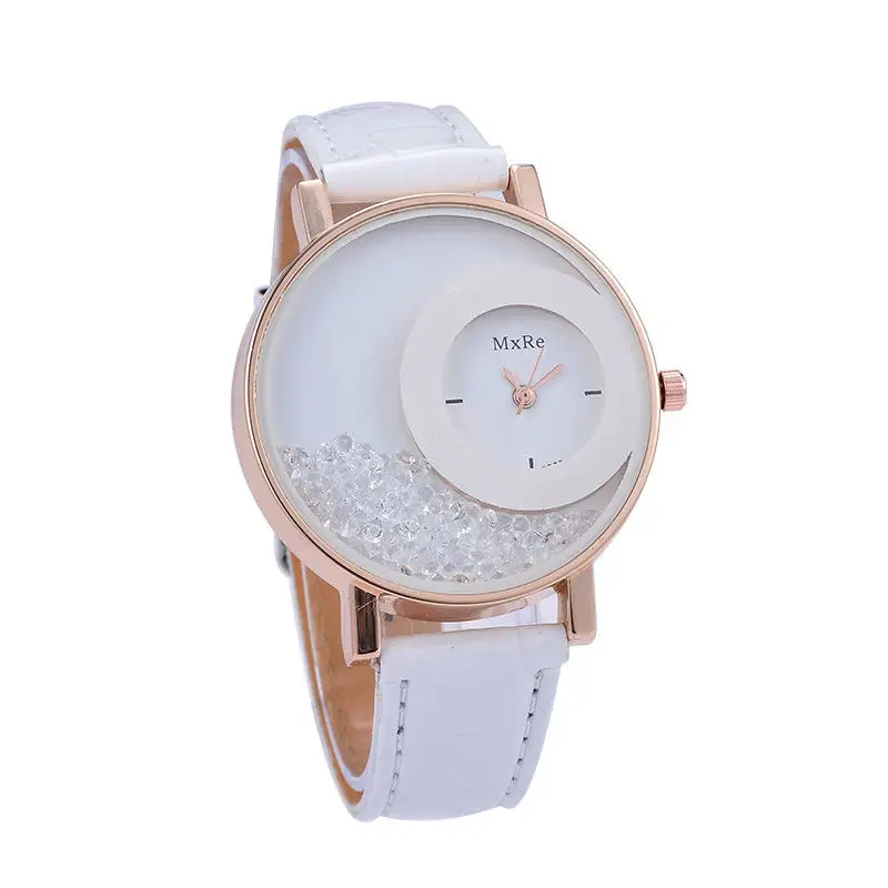 Женские наручные часы TIke Toker модные с кожаным ремешком и стразами повседневные