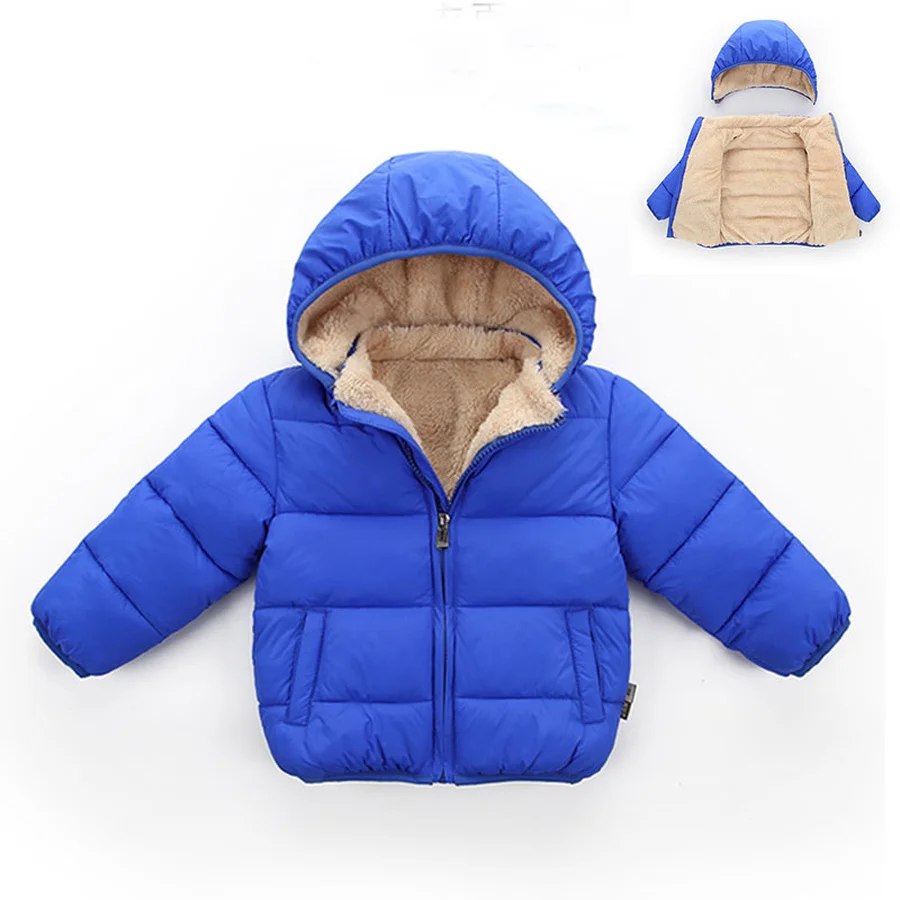Famli/зимняя куртка пуховик для маленьких детей повседневные однотонные хлопковые