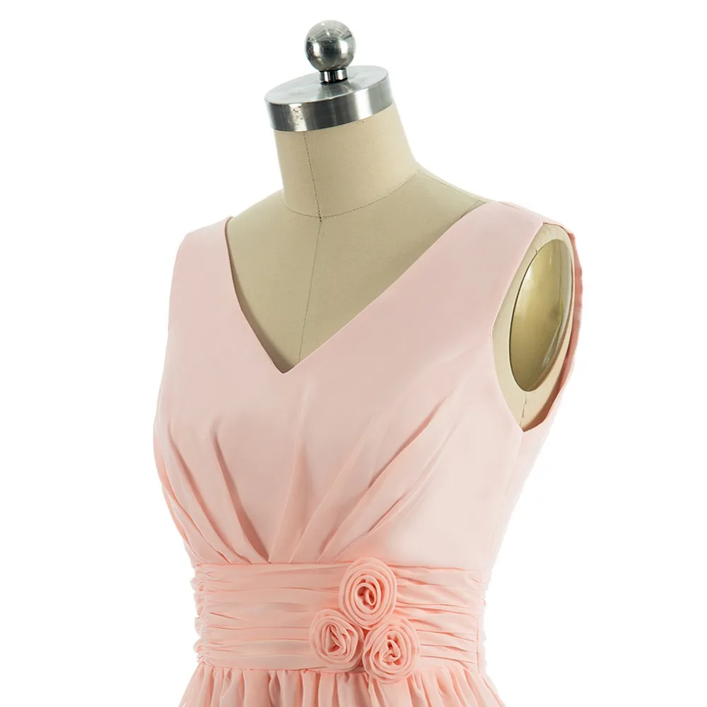 Длинные шифоновые розовые платья подружки невесты Vestido De Festa De Casamento Вечернее платье на вечеринки для девушек