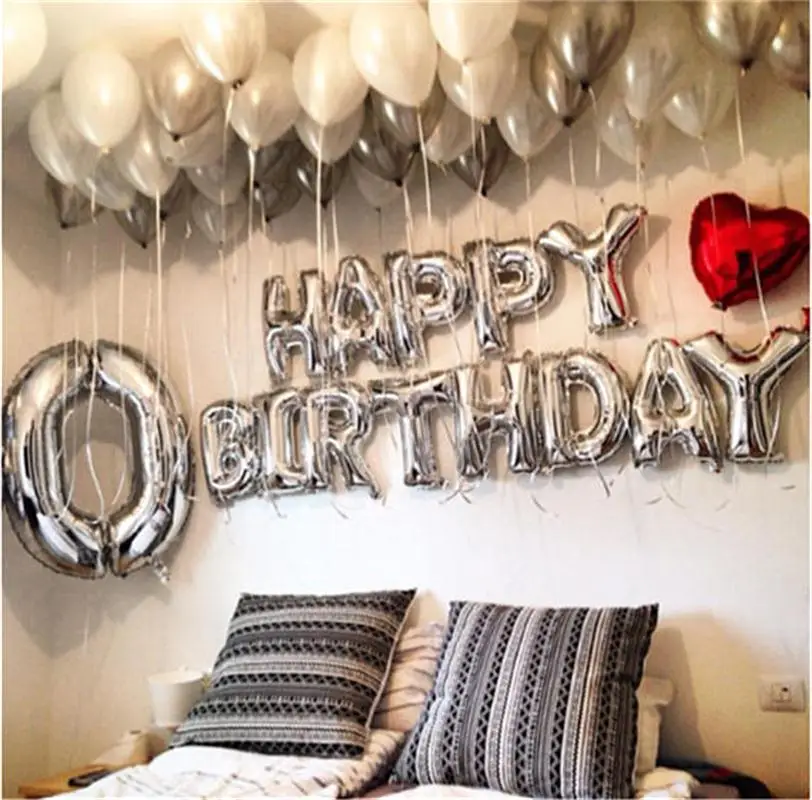 13 шт. 16 дюймов с днем рождения письмо фольга шар Baby Shower вечерние цвета розового золота алфавитный баннер Декор принадлежности для девочек и мальчиков подарки