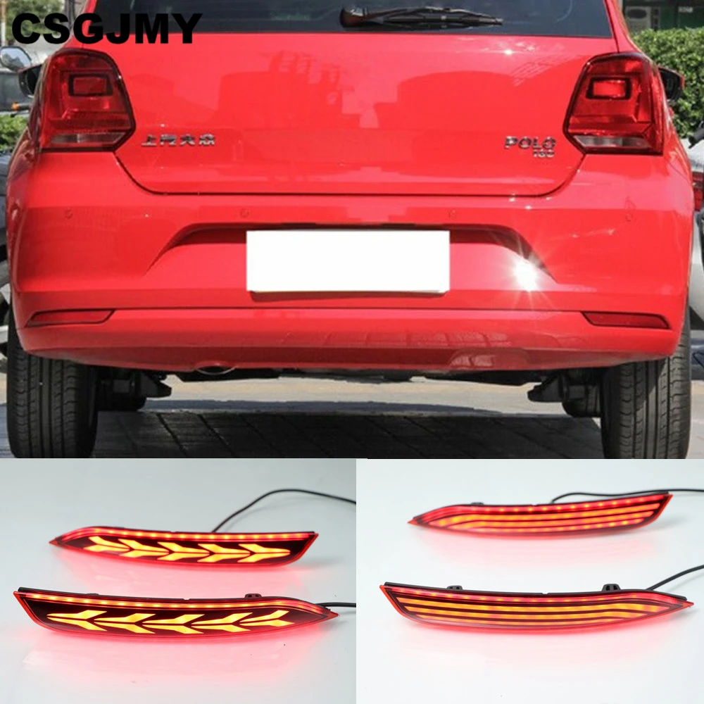 1 комплект для Volkswagen Vw Polo 2014 2015 2016 2017 2018 Светодиодный отражатель задний