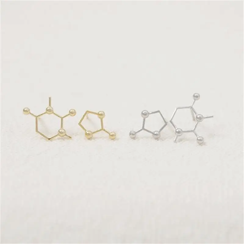 Модные молекулярной серьги-гвоздики геометрической формы цинка alloymolecular