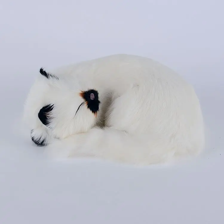 Реалистичная белая Спящая кошка с черным ртом 25x11x20 см|cat doll|sleeping catblack cat doll |