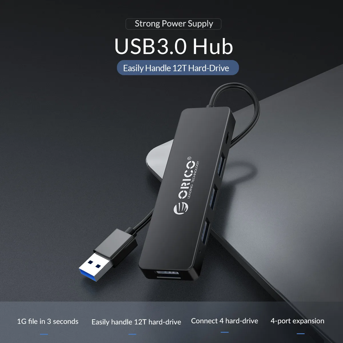 ORICO USB3.0 концентратор 5 Гбит/с 4 порта Мульти USB разветвитель OTG адаптер с интерфейсом питания для ПК MacBook ноутбук планшет компьютер