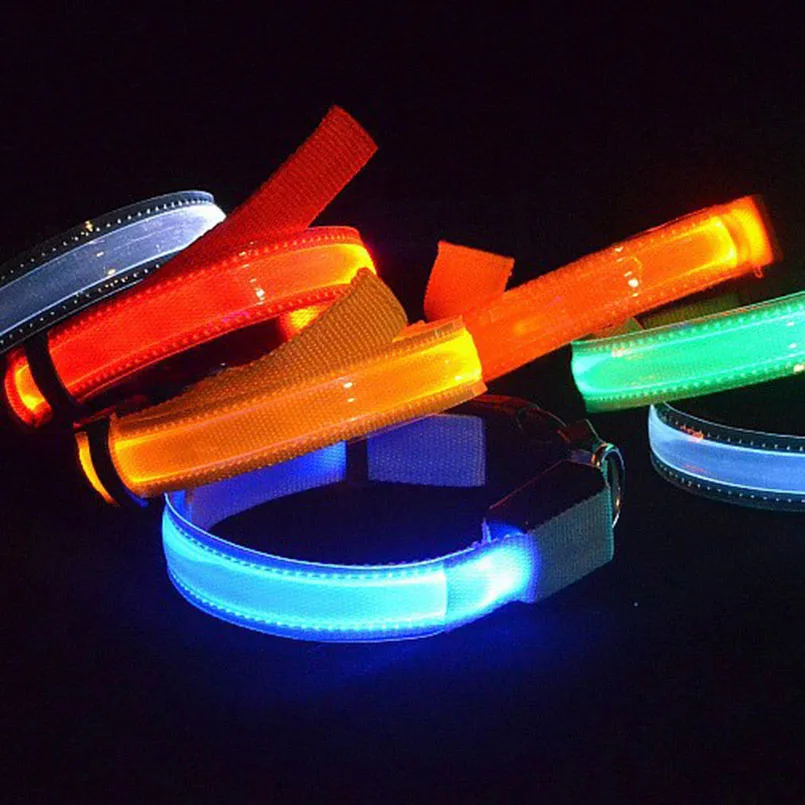 Pet светодиодный ошейник ночь Детская безопасность Glow мигающий кота собаки