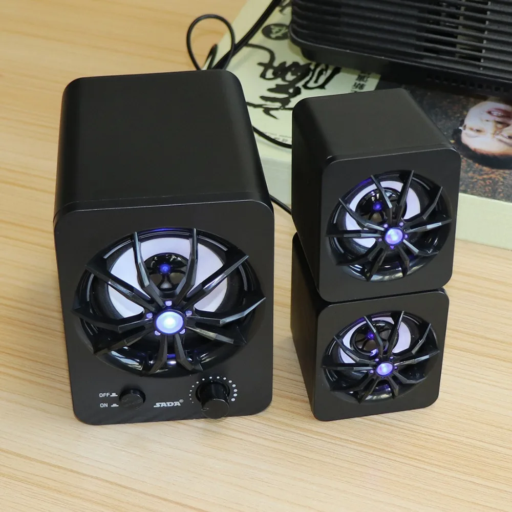 SADA Полнодиапазонный комбинированный динамик 3D стерео 2,1 Сабвуфер PC динамик Портативный бас USB компьютерный динамик для телевизора