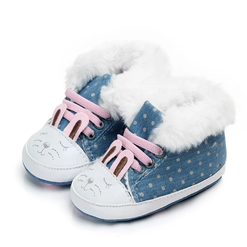 

Winter Plus Velvet Baby Shoes Newborn Baby Girl Shoes First Walker Warm Russian Cartoon Cute Plus Velvet Princess Shoes