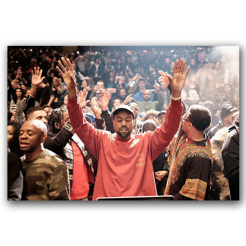 Настенный плакат Kanye West Music Singer Rapper Картина на холсте 30x45 60x90 см декоративное