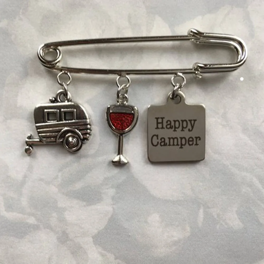 1 шт./Happy Camper защитное стекло красного вина выгравированное слово защитный штырь