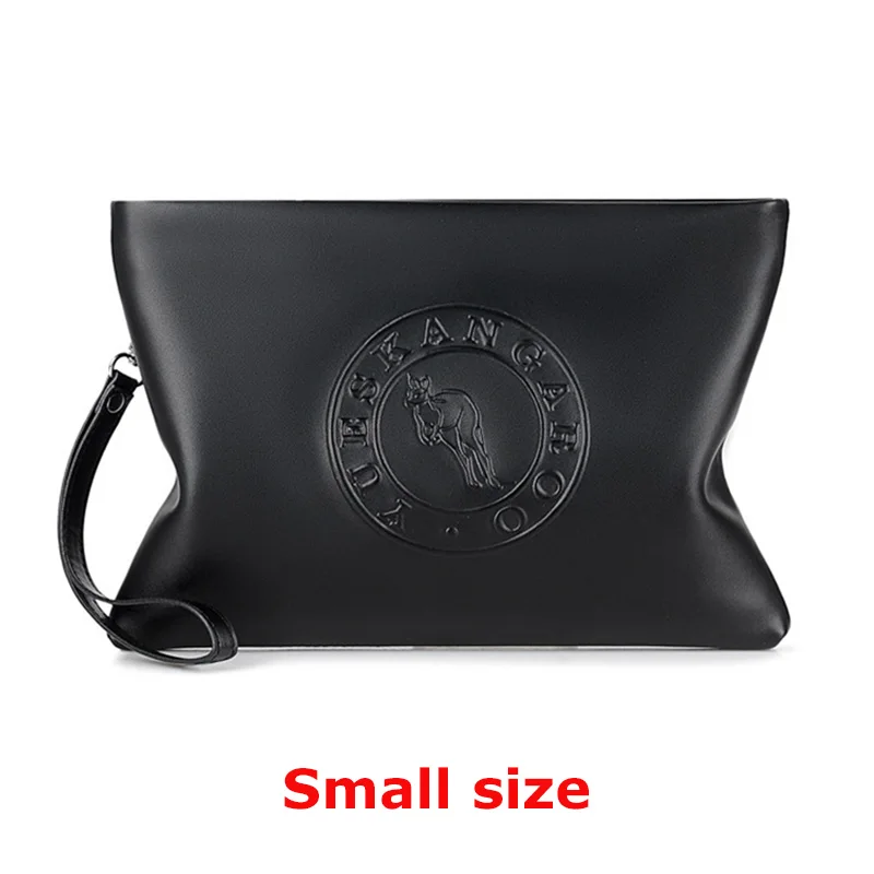 black small Новинка, брендовый мужской кожаный кошелек, Мужская удобная сумка, Длинный кошелек, держатель для карт, деловой мужской клатч, большая вместительность, кошелек-конверт - Цвет: black small