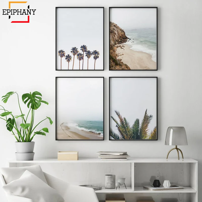 Современная Береговая стена с принтом пляжа Декор для дома пейзаж галерея