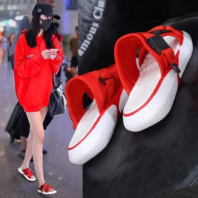 Сандалии женские спортивные с открытым носком толстые удобные шлепанцы губчатым