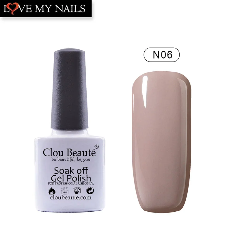 Гель лак для ногтей Clou Beaute телесного розового красного цветов удаляемый