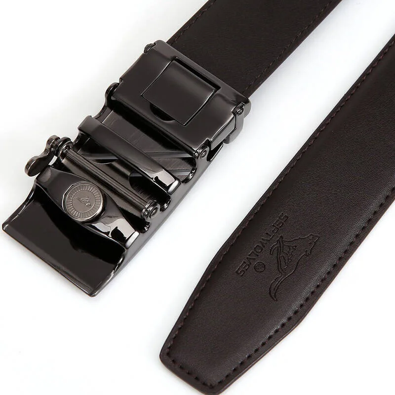 Septwolves мужской ремень из натуральной кожи с автоматической пряжкой закрытый