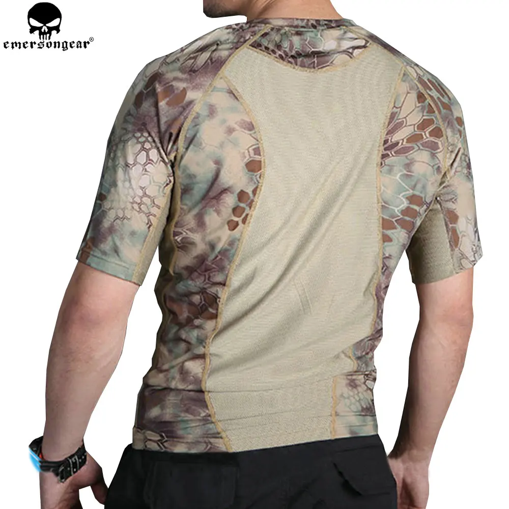 EMERSONGEAR тактическая камуфляжная футболка Охотничья для бега облегающая дышащая