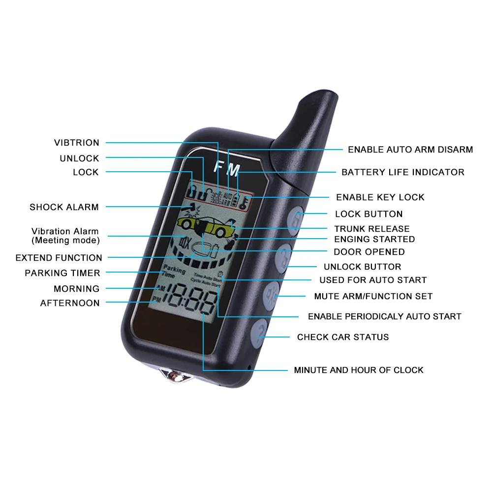 Автомобильная сигнализация DIYV2 без установки двухсторонняя система