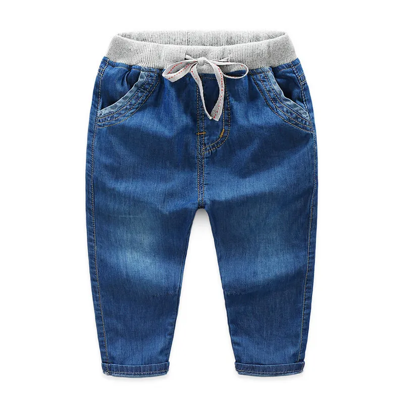 dark blue BibiCola/весенние модные джинсы для мальчиков; детские штаны; Детские повседневные джинсы; спортивная одежда для детей; ковбойские брюки для мальчиков - Цвет: dark blue