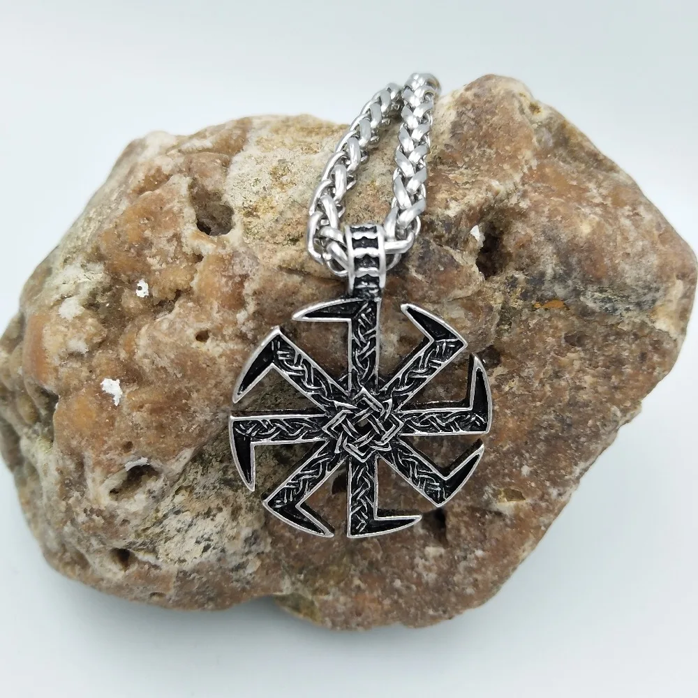 Славянский амулет Коловрат языческая подвеска Sunfiower Talisman Norse Jewelry ожерелье& Кулоны славянский символ серебряное ожерелье