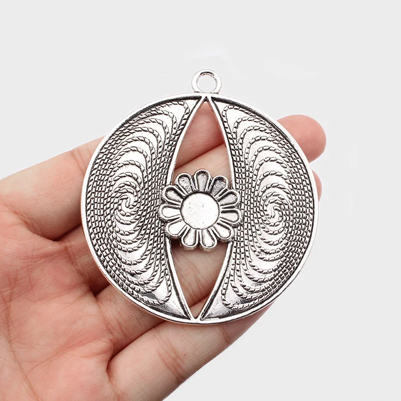 2 шт. тибетский серебряный греческий патина бронза тисненый открытый цветок