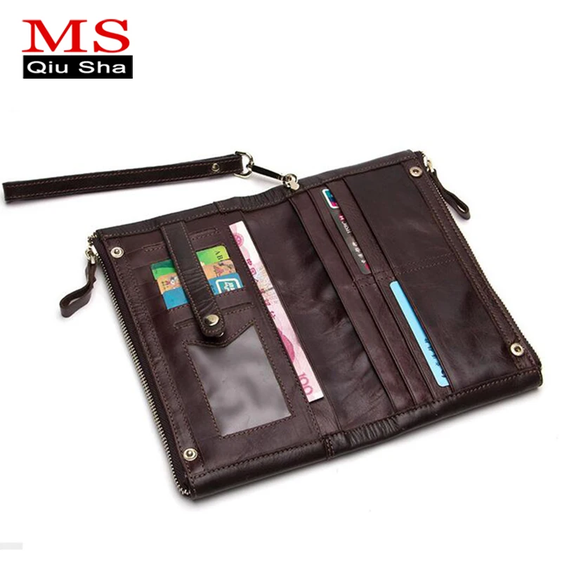 Ms. qiusha модные Пояса из натуральной кожи кошелек Бизнес мягкая кожа бумажник