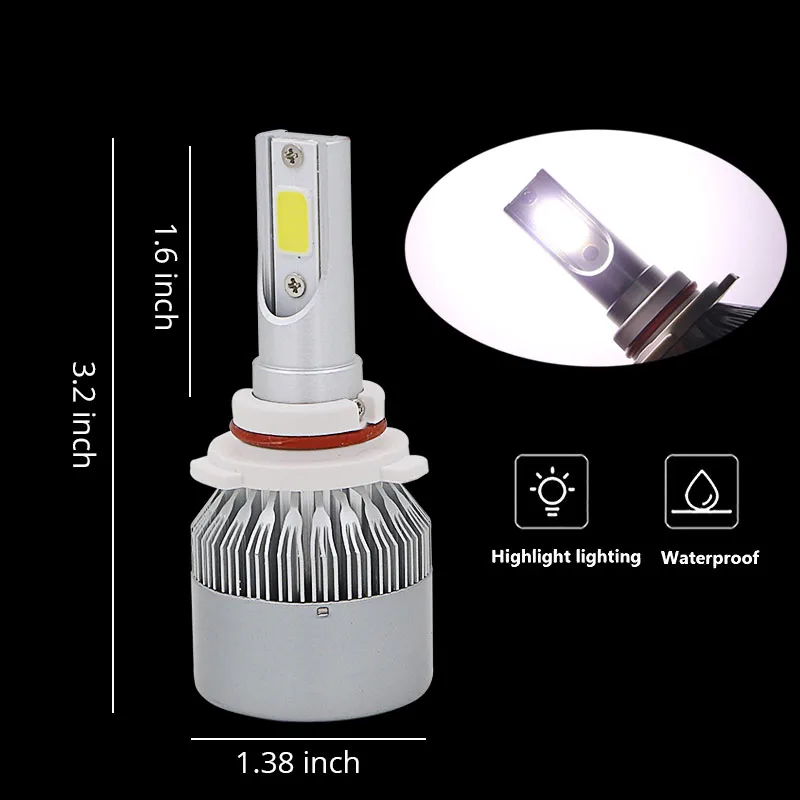 Edislight пара 72 Вт 7600LM светодиодные фары комплект лампы ближнего света для 2001 2006