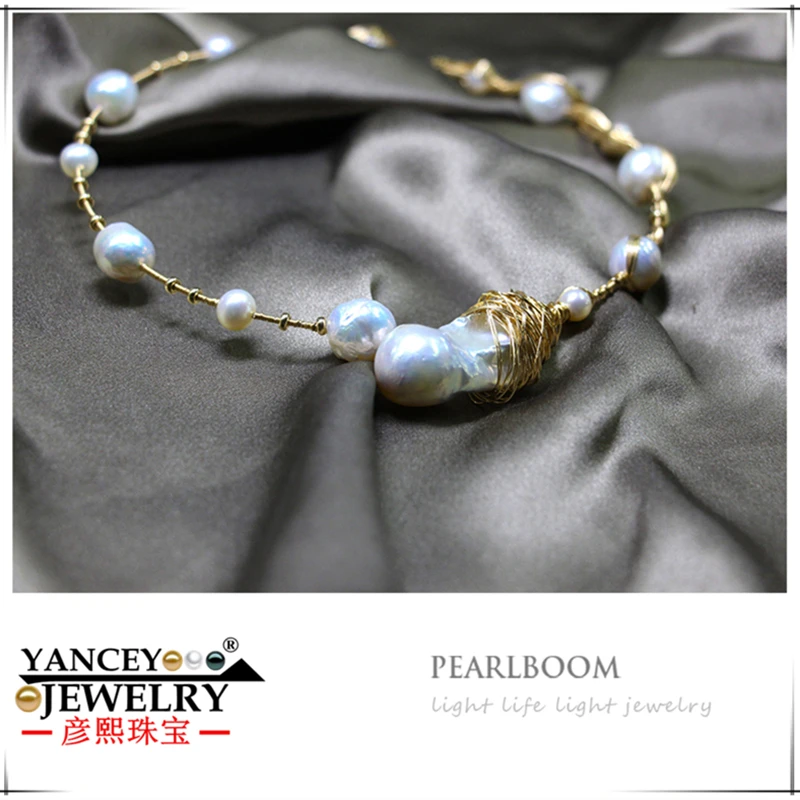 Женское жемчужное ожерелье с натуральным барочным жемчугом Изящные Ювелирные