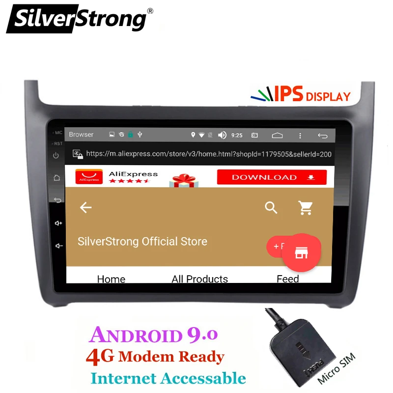 SilverStrong ips Android9.0 4G Автомобильный gps навигация для VolksWagen Polo Новый Android 9 0 2009 2010 2012 2013