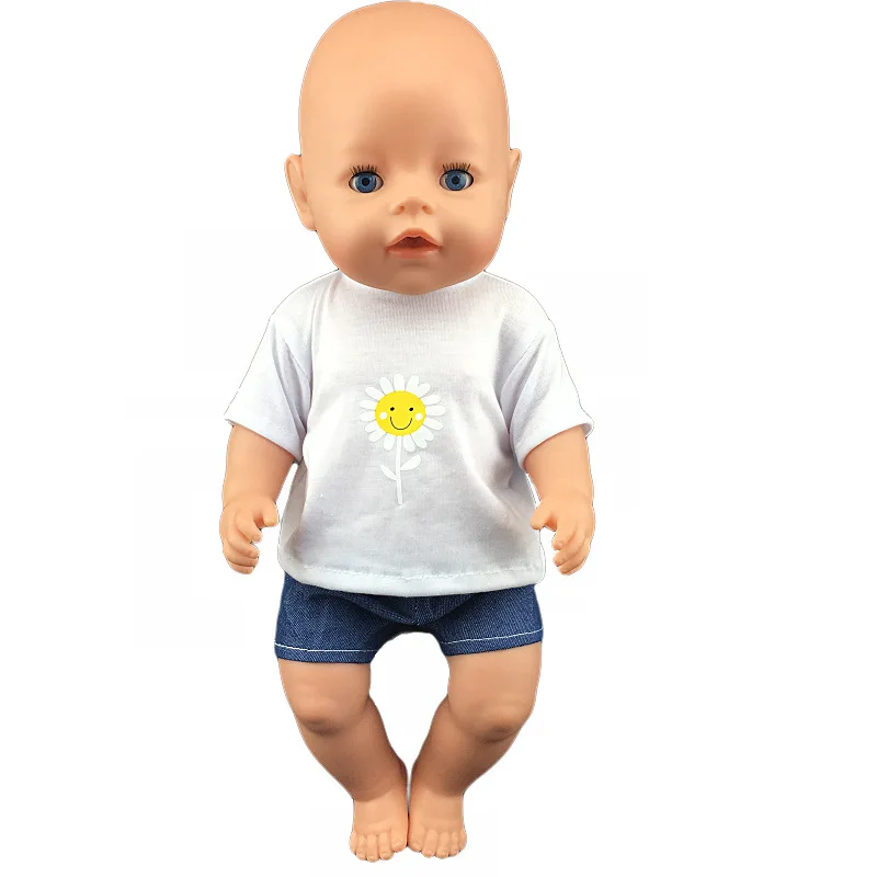 Белая футболка милая Одежда для кукол с животными и ковбом подходит американской