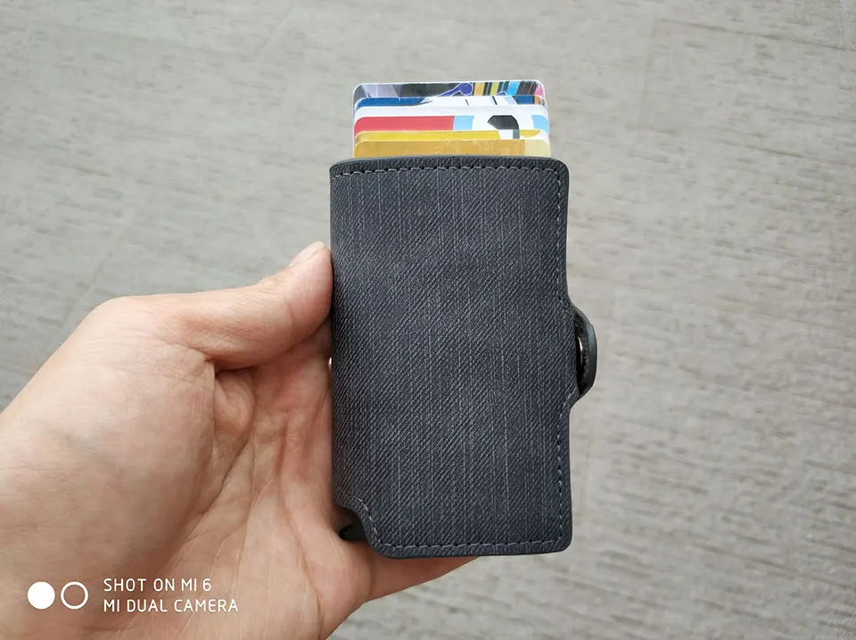 RFID Блокировка ковбойский кредитный ID держатель для карт Ретро винтажный алюминиевый джинсовый кожаный бумажник чехол для карт мини кошелек для мужчин и женщин