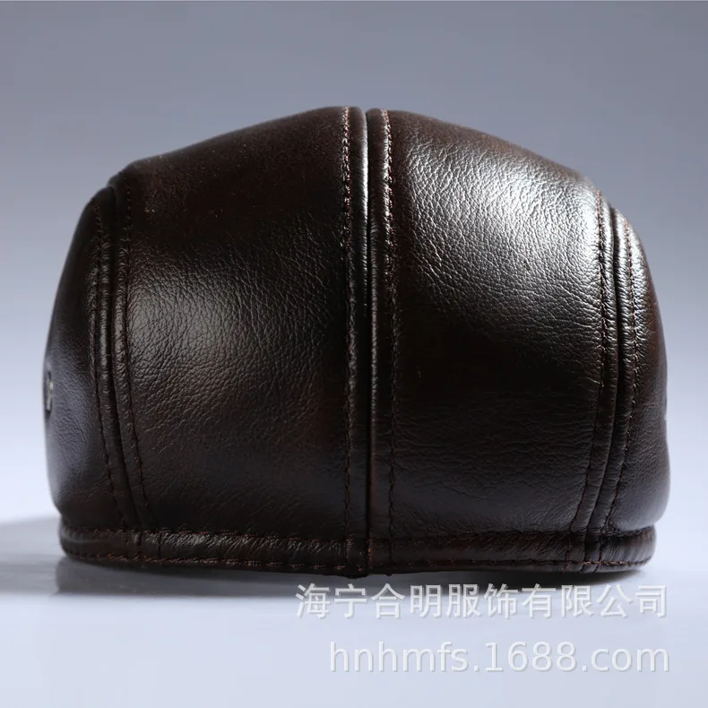 Шапка из натуральной кожи для мужчин и женщин сезон весна осень берет воловьей молодежные береты отдыха