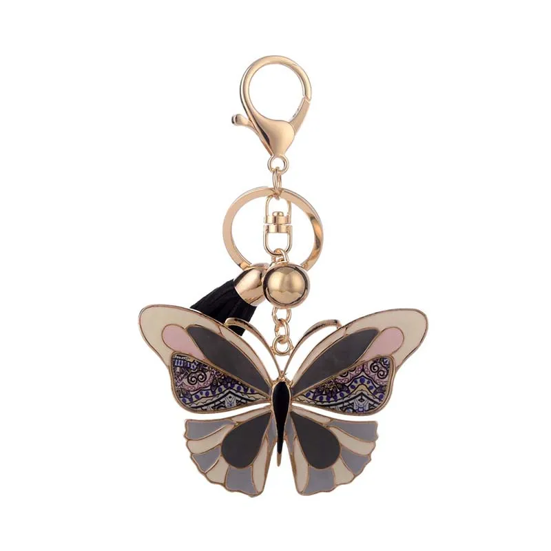 Colorful Butterfly Keychains Enamel Alloy Key Chain Ring Jewelry Trinket Kpop Accessories Keychain for Women Luxury Best-selling | Украшения