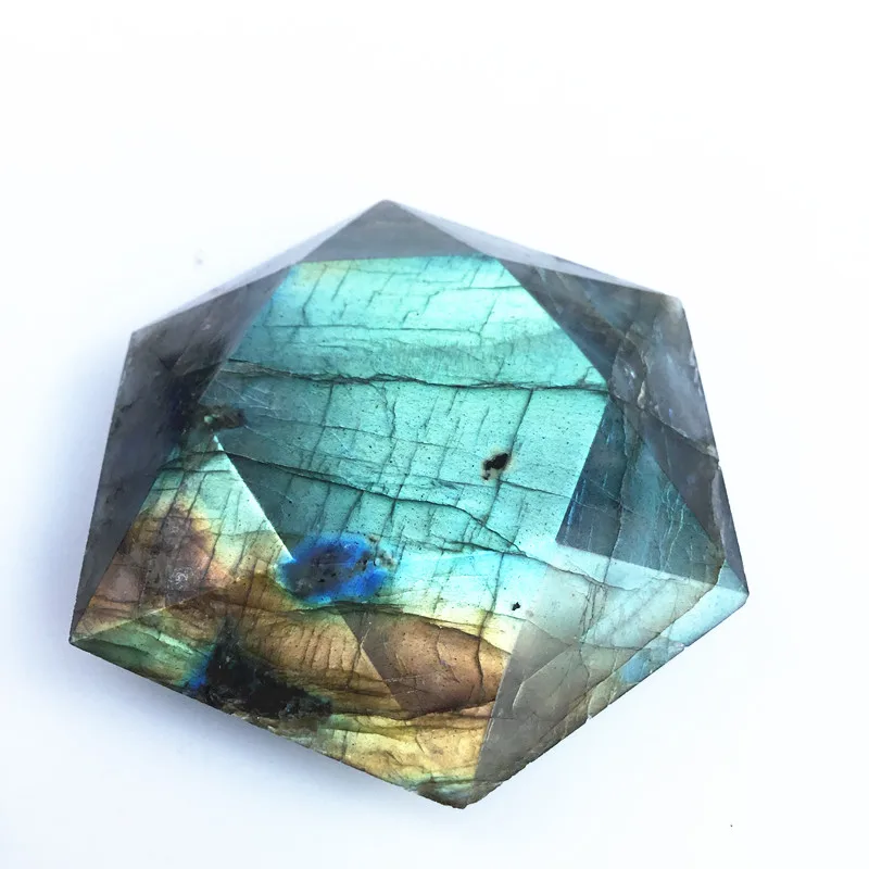 

Природный лабрадорит с резьбой в виде звезды of David Rock crystal, религиозное Исцеление Рейки