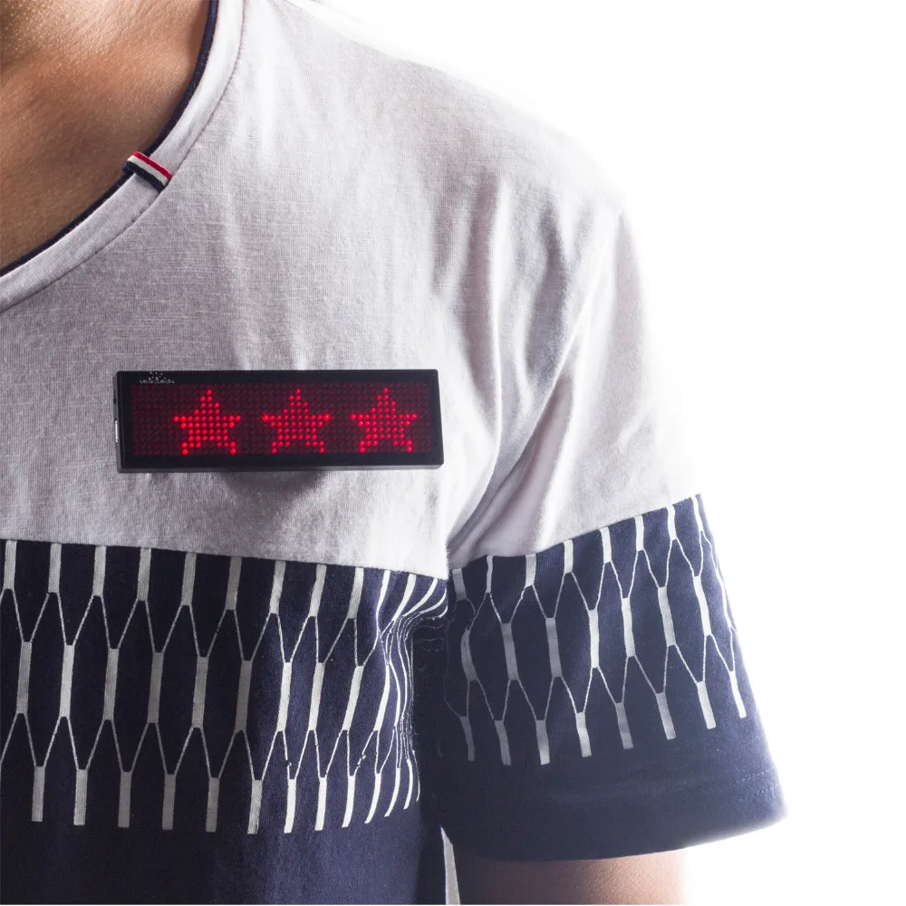 11x44 пикселей красный цвет LED имя значка программируемый знак сообщения доска