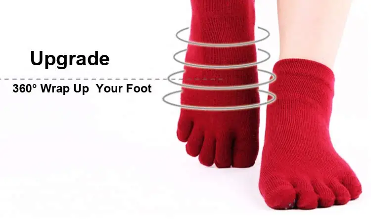 Носки для йоги, пилатеса, женские, пять пальцев с захватами, дышащие, массажные спортивные носки, половина пальцев, хлопок, нескользящие носки для фитнеса
