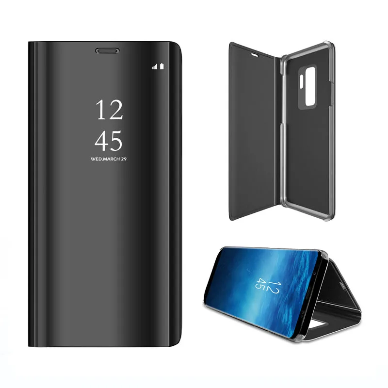Yuetuo Оригинальный Роскошный кожаный флип чехол для samsung galaxy S9 plus S9plus s 9 зеркальный