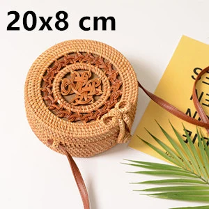 Chinese Knot 20x8cm Пляжные сумки из ротанга, новинка, летние соломенные сумки, сумочки ручной работы, женские сумки через плечо, тканые сумки в стиле бохо - Цвет: Chinese Knot 20x8cm