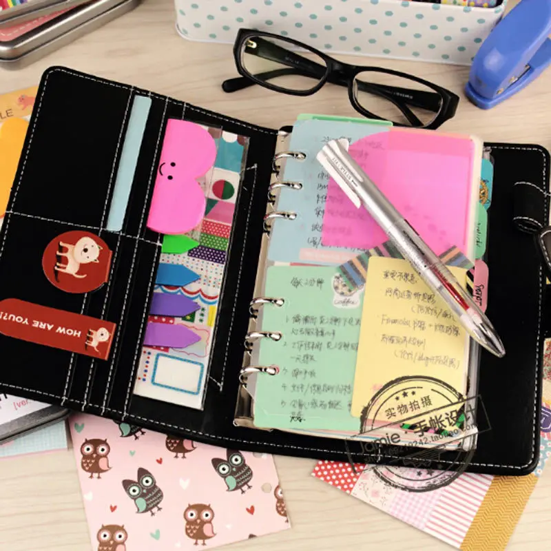 Кожаный Блокнот-органайзер красный и черный и зеленый вкладыш винтажный блокнот из искусственной кожи A6 и A5