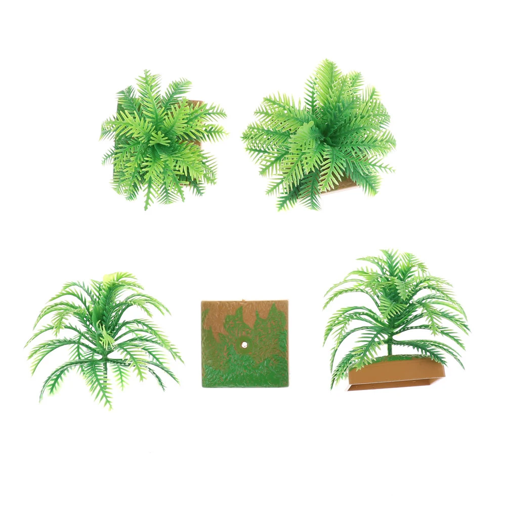 

2Pcs Architectural Model Miniature Plant Model Simulation Imitative Tree Shrub+Base Pedestal For Sand Table Building