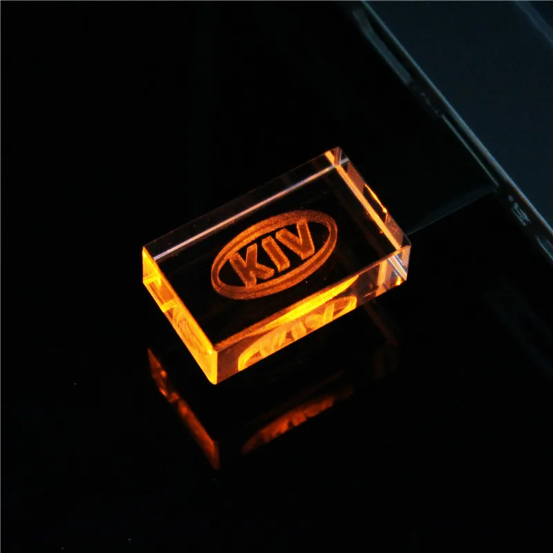 Orange USB2.0 O K IA металл+ стекло ключ модель автомобиля Флешка usb2.0 4 ГБ 8 ГБ 16 ГБ 32 ГБ флеш-накопитель USB флеш-накопитель подарок флешка - Цвет: Orange