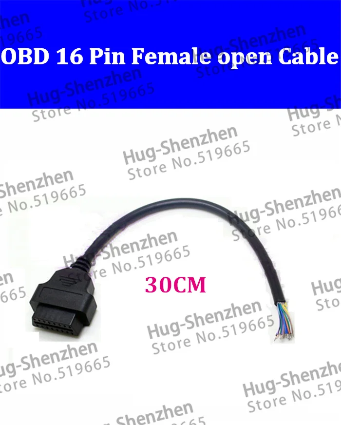 Кабель удлинитель OBD 2 16 контактов 30 см шт./лот|cable extender|extension cord connectorscable female |