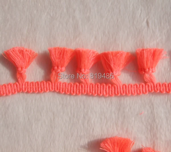 3 размера/партия винтажная хлопковая неоновая розовая отделка бахромой с милыми