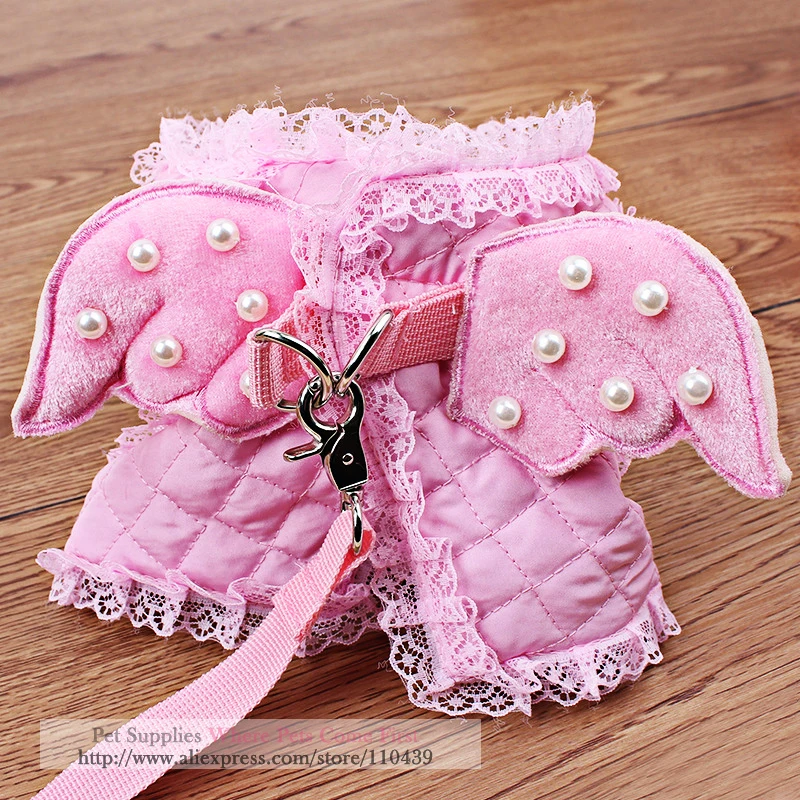 Галстук ошейник для щенков поводок собак розовая нагрудная веревка спины